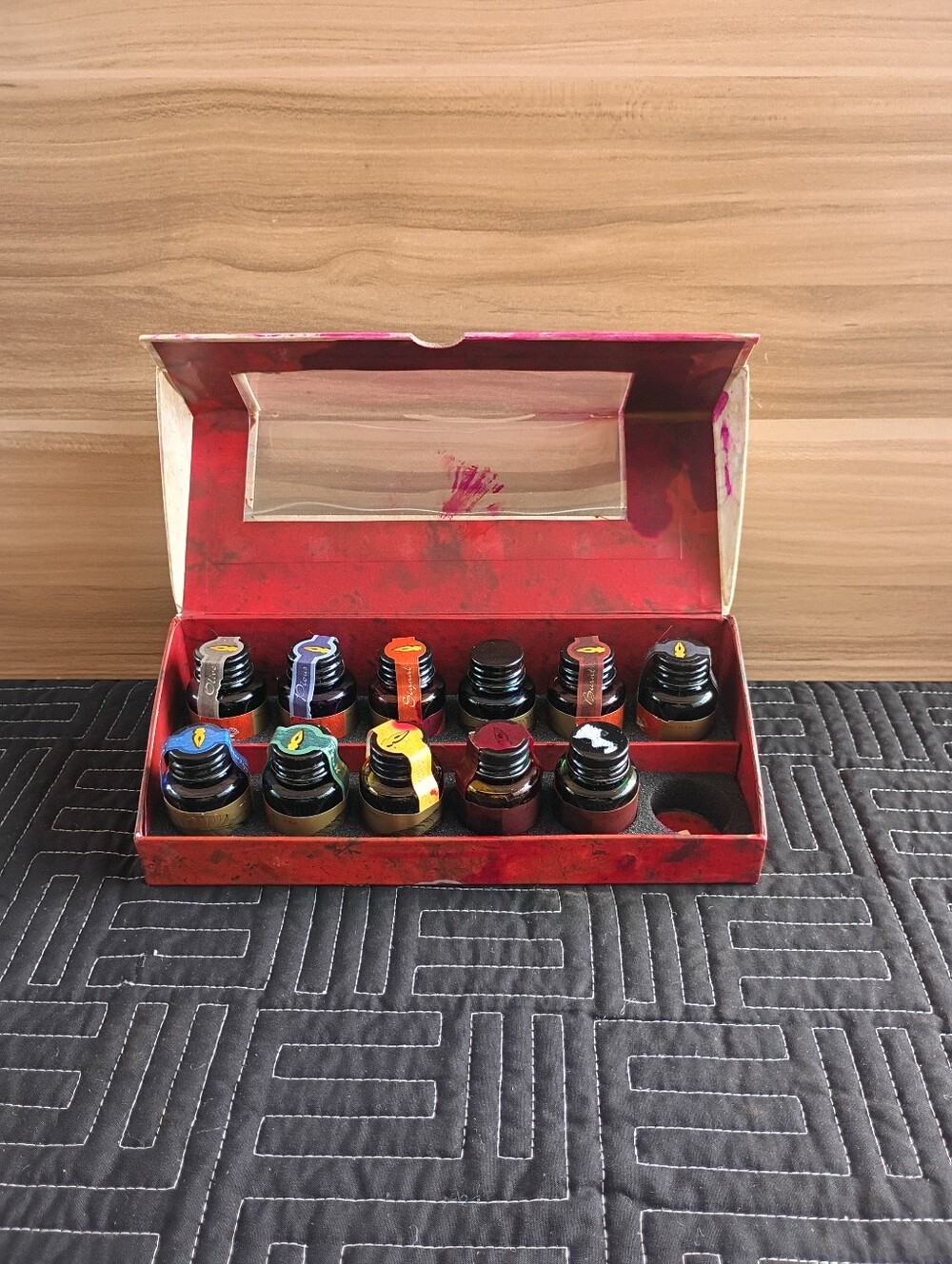 Set of Assorted Ink Bottles in Red Display Box